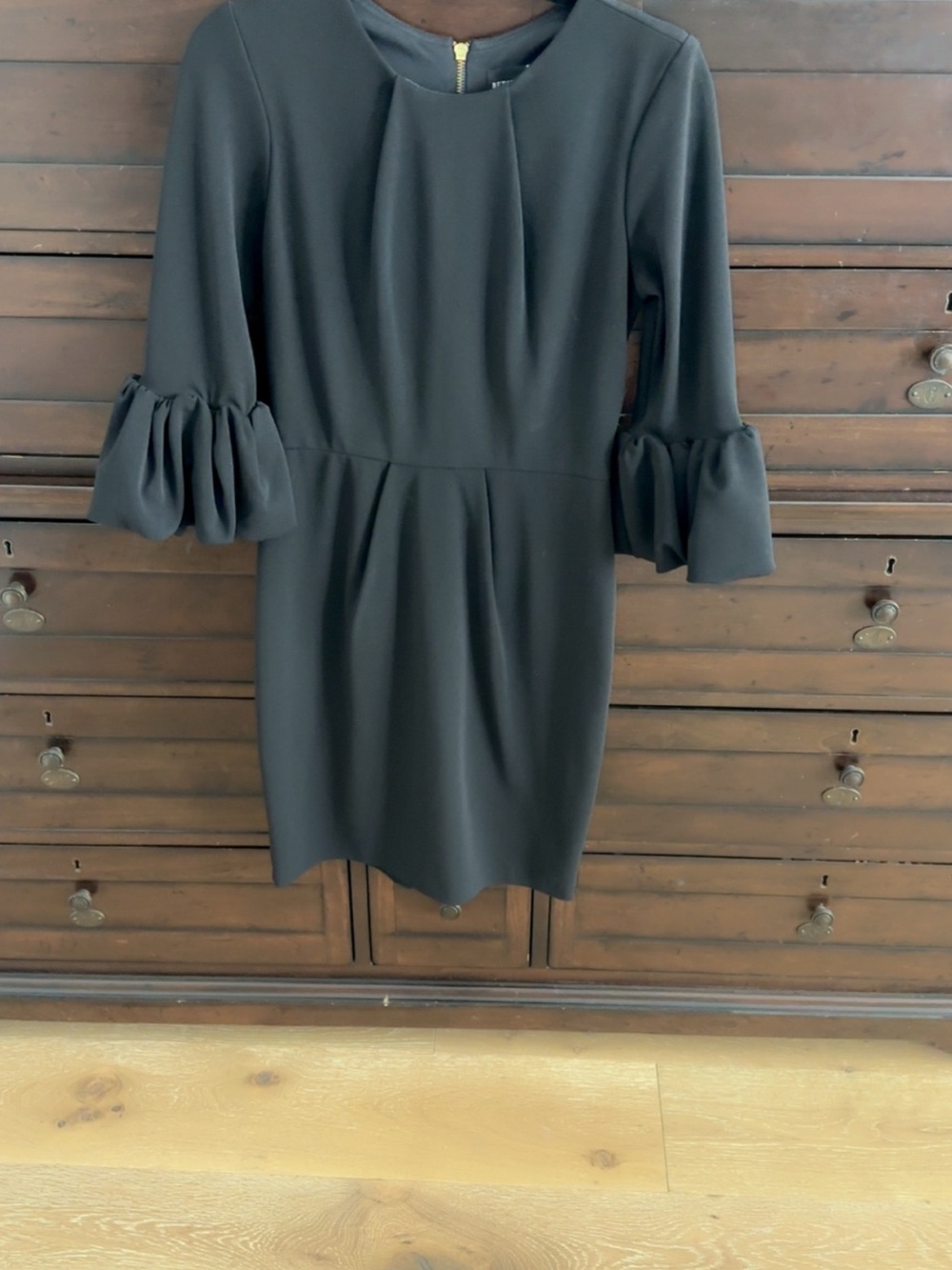 Black Ruffle-Sleeve Mini Dress